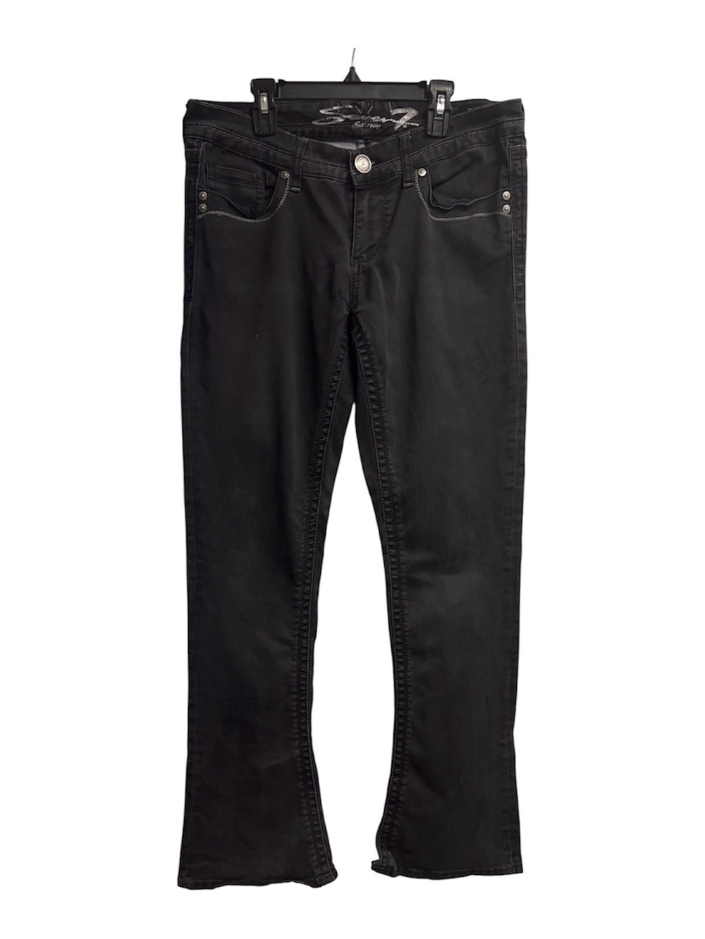 Seven7 Rocker Slim Bootcut Cotton Blend Jeans W/ Sequin Pockets Size 10
